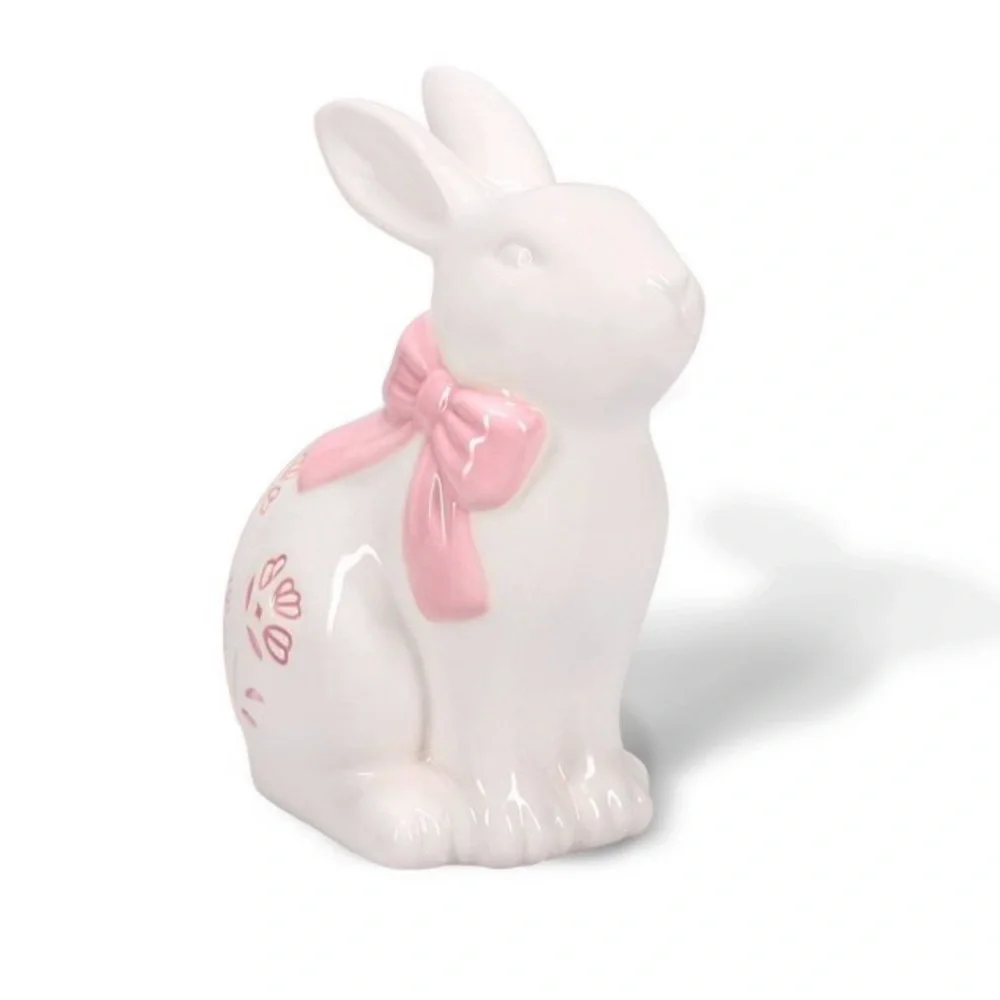New! Target Bullseye Playground White Ceramic Bunny with Pink Floral & Bow, 2026